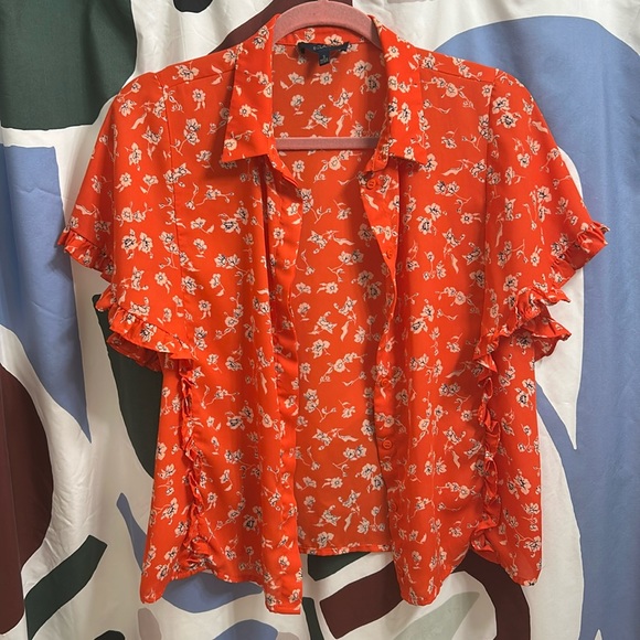 Eclair Ruffle Sheer Button-Up - Picture 5 of 8